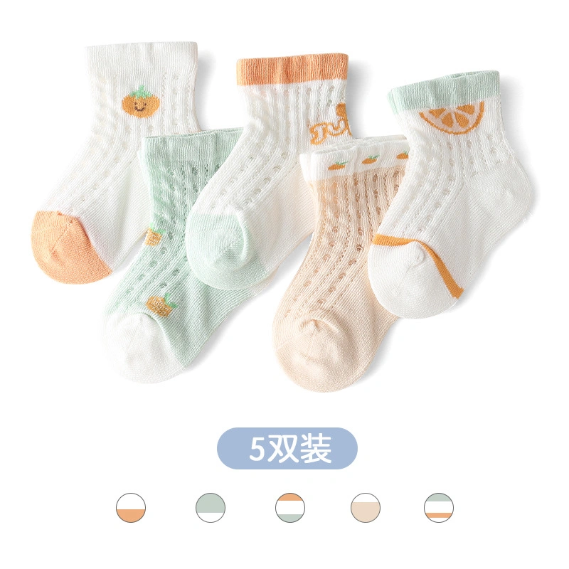 Wholesale Children′s Cartoon Mesh Breathable Non-Slip Baby Antibacterial Socks