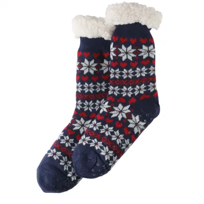 Offre spéciale populaire épais chaud thermique hiver anti-dérapant maison pantoufles chaussettes de sol